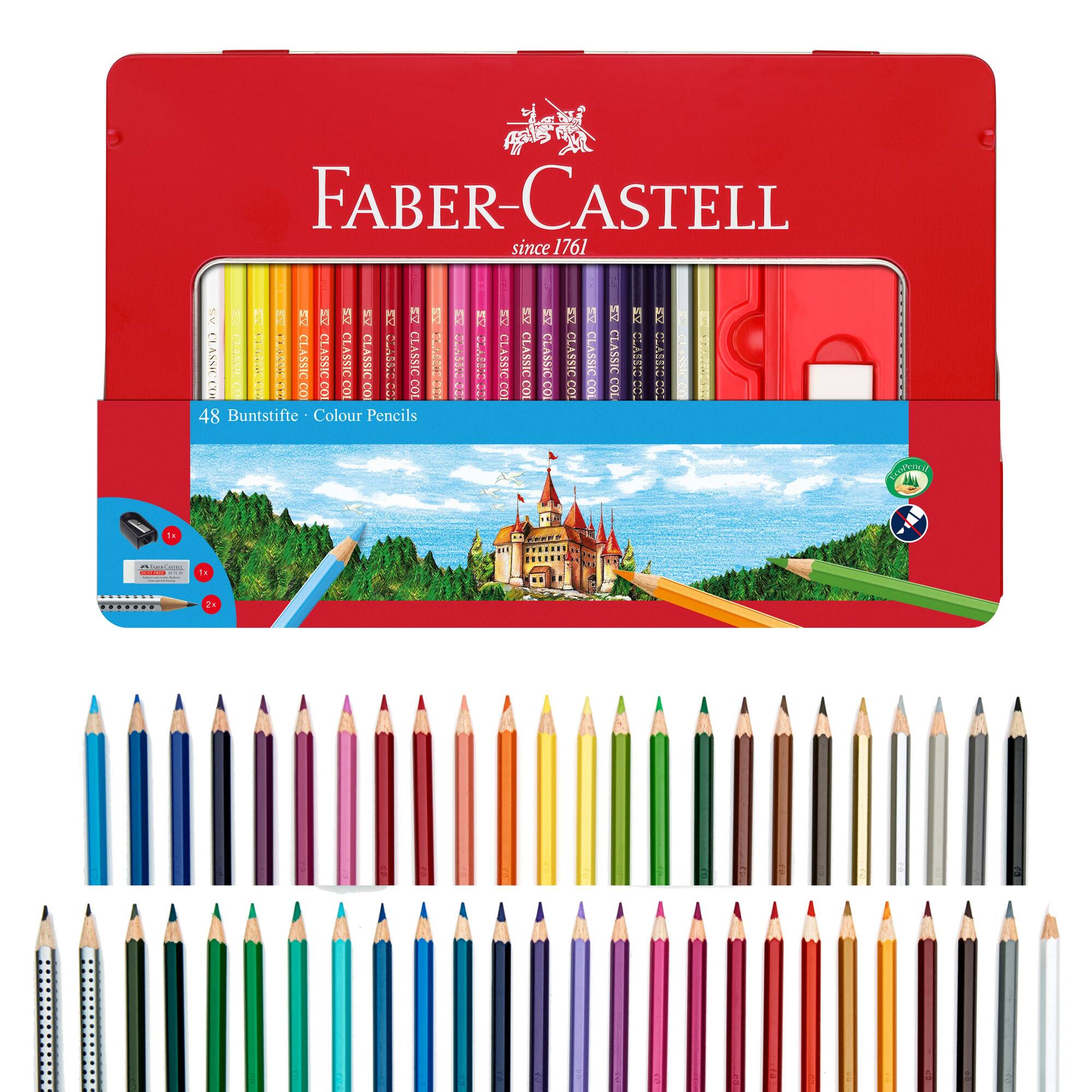 Faber-Castell® Classic 48 Color Pencil Tin Set
